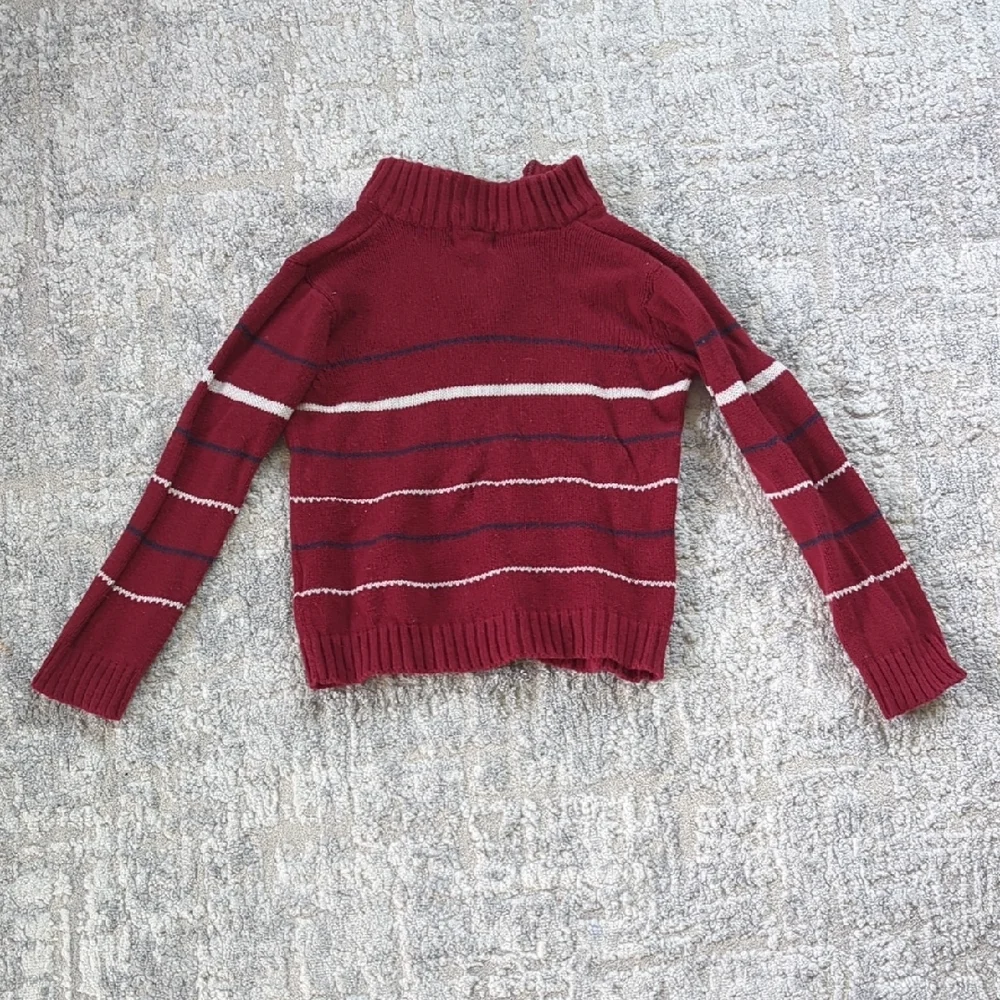Tahari Maroon Striped Turtleneck Sweater Size 4T